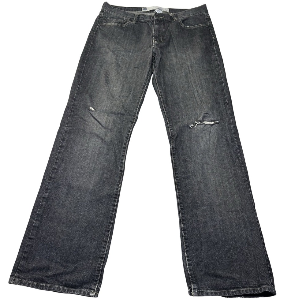 Gap Straight Fit Jeans Mens 33x32 Gray Charcoal Wash Regular Straight Denim